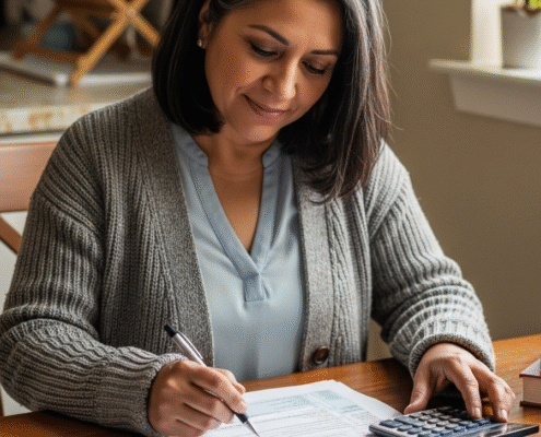 Teacher doing taxes.